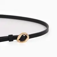 Ремень жен 01-01-01-07, Июнь2514, 1*0,3*110 см, без винта, пряж золото, затяж, черный