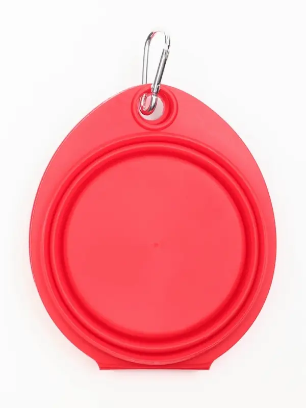 Миска силиконовая двойная, складная, красная