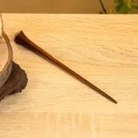 Заколка для волос фигурная, дерево Соно, ракушка, 20 см, цв. тёмно-коричневый