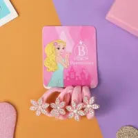 Резинка для волос "Розовый перелив" (набор 4 шт) цветочки, розовый