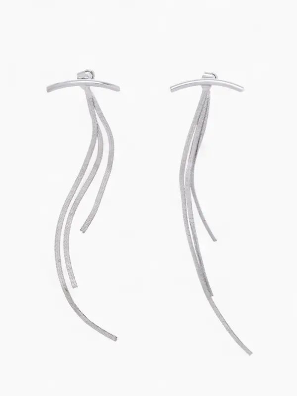 Серьги висячие &laquo;Дуга&raquo; водопад, цвет серебро, 11 см