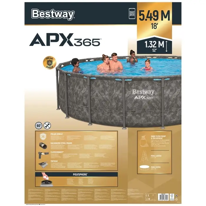 Бассейн каркасный Steel Pro Max 549 х 132 см (фильтр-насос,лестница,тент) 561KC