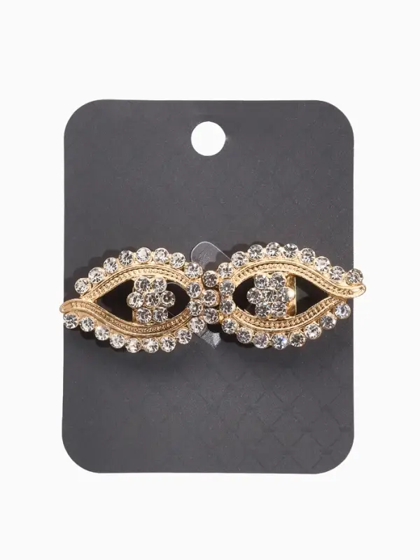 Зажим для кардигана "Ажур", глазки, цвет белый в золоте