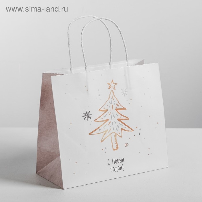 Пакет подарочный новогодний крафт &laquo;Волшебство&raquo;, 25 х 22 х 12 см