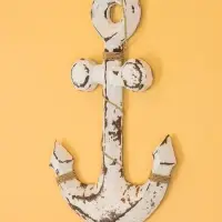 Декор интерьерный "Якорь" дерево 23х2х40 см, цв. бело-коричневый
