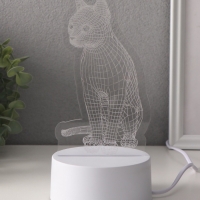 Светильник "Кошка" LED RGB от сети RISALUX 9,5х8,2х17 см
