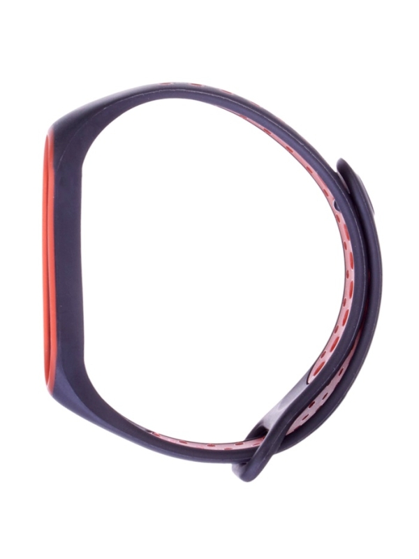Ремешок Luazon для фитнес-браслета Mi Band 5/6/7, с перфорацией, чёрно-красный
