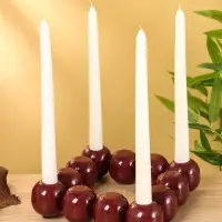 Подсвечник на 4 свечи &laquo;Бусы&raquo;, с 12 сферами, 20.5&times;20.5&times;5.5 см, сливовый