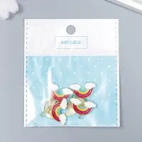 Декор для творчества металл, эмаль "Радуга в облаках" 1,3х1,8 см