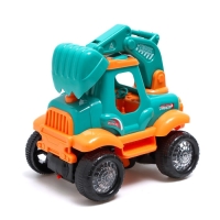 Трактор &laquo;Стройка&raquo;, подвижные детали, свет и звук, работает от батареек, цвет бирюзовый