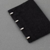 Застёжка-удлинитель для бюстгальтера, 3 ряда 4 крючка, 5 &times; 7,5 см, 3 шт, цвет белый/бежевый/чёрный