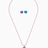 Набор детских украшений "Выбражулька" русалка, 2 предмета: кулон, пусеты, разноцветный