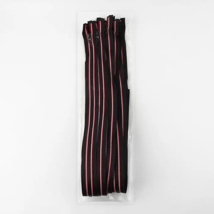 Молния &laquo;Трактор&raquo;, №5, разъёмная, замок автомат, 70 см, чёрная, красная, белая