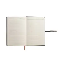 Ежедневник недатированный формат А5, с хлястиком, 112л, линия, пвх, Узор Черный