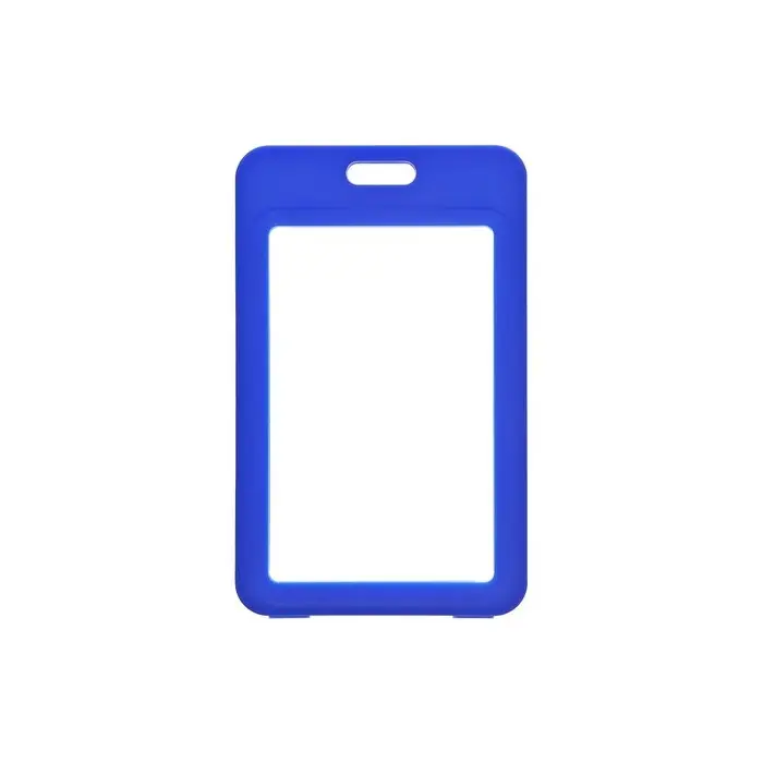 Бейдж вертикальный Calligrata, без держателя, внешний размер 110&times;70 мм, внутренний размер 85&times;54 мм, пластик, софтач, синий