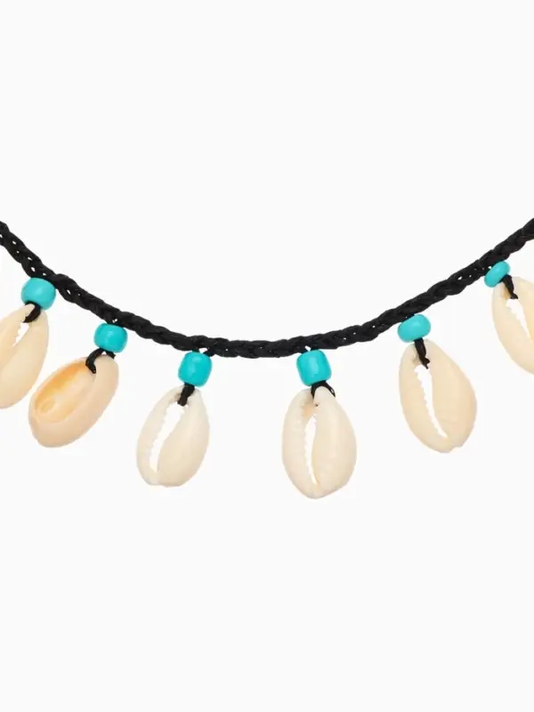 Браслет на ногу &laquo;Ракушки&raquo;, анклет, длина 24 см, чёрный