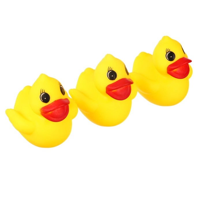 Набор резиновых игрушек для ванны &laquo;Уточки&raquo;, 6,5 см, с пищалкой, 3 шт., Крошка Я
