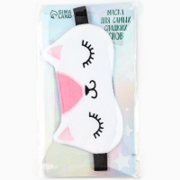 Маска для сна фигурная &laquo;Киска&raquo;, цвет белый