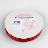 Лента фигурная &laquo;Сердца&raquo;, 15 мм, 9 &plusmn; 0,5 м, цвет красный