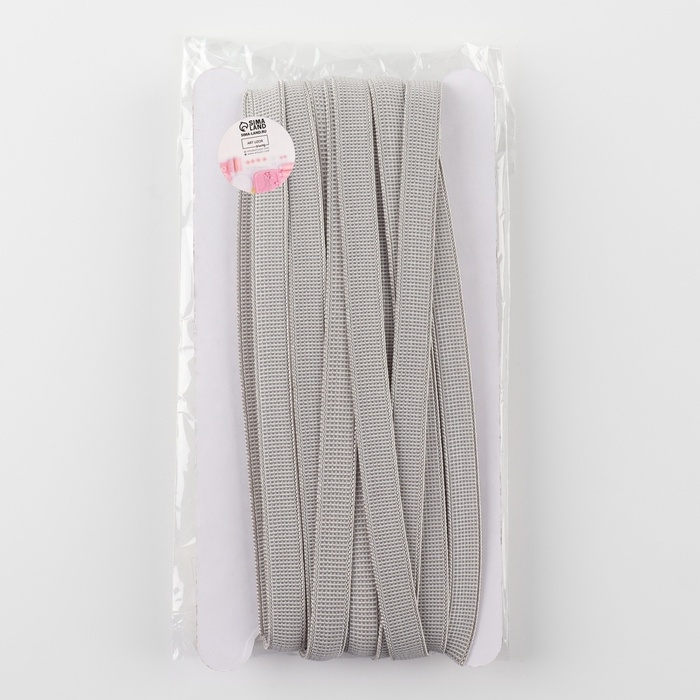 Резинка с силиконом, 10 мм, 10 &plusmn; 1 м, цвет серый