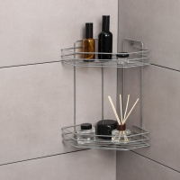 Полка для ванной угловая 2-х ярусная, 20,5&times;20,5&times;31,5 см, цвет хром