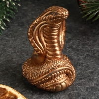 Фигура "Змея Кобра малая" состаренная бронза, 6х4х4см