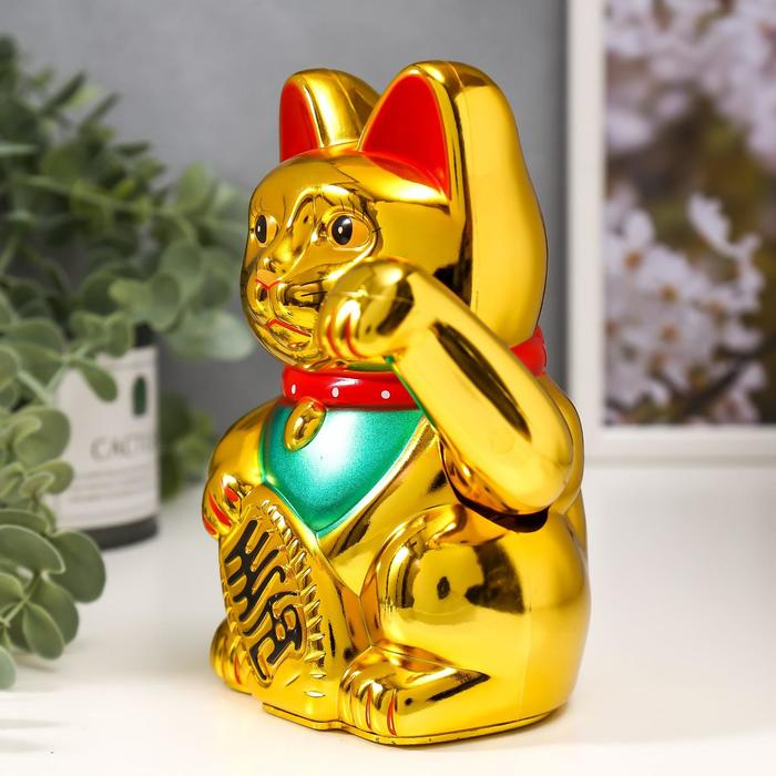 Сувенир кот пластик "Манэки-нэко" h=14,5 см