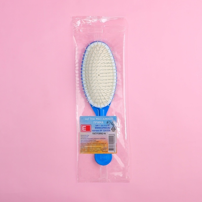 Расчёска массажная, 6 &times; 22 см, цвет МИКС, ЩМ-1, 3-О-АИ