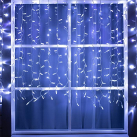 Гирлянда &laquo;Занавес&raquo; 2 х 1.5 м, IP65, УМС, белая нить, 360 LED, свечение белое, мерцание белым, 220 В