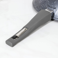 Сковорода &laquo;Гранит ВОК&raquo;, d=28 см, съёмная ручка, стеклянная крышка, антипригарное покрытие, цвет серый