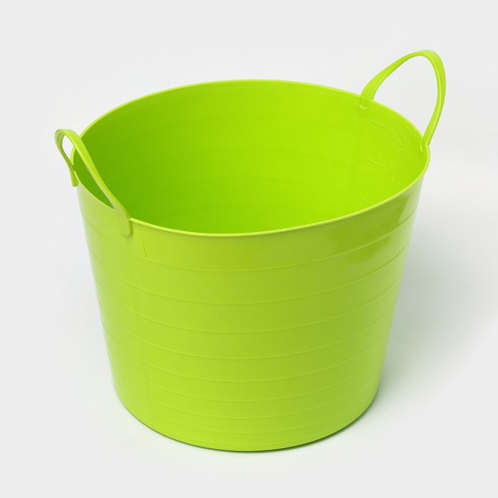 Корзина для белья мягкая, 27 л, 37,5&times;37,5&times;30 см, цвет ярко-зелёный