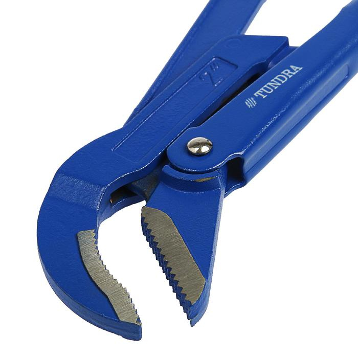 Ключ трубный рычажный ТУНДРА, полукруглый зажим 45&deg;, раскрытие до 65 мм, №3, 2"