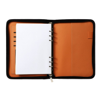 Органайзер на кольцах А5, 96 листов в линейку, на молнии с 3-х сторон, кожзам, с калькулятором, МИКС