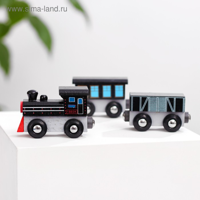 Паровоз и два вагона &laquo;Магнитные&raquo; 3&times;7,5&times;19 см
