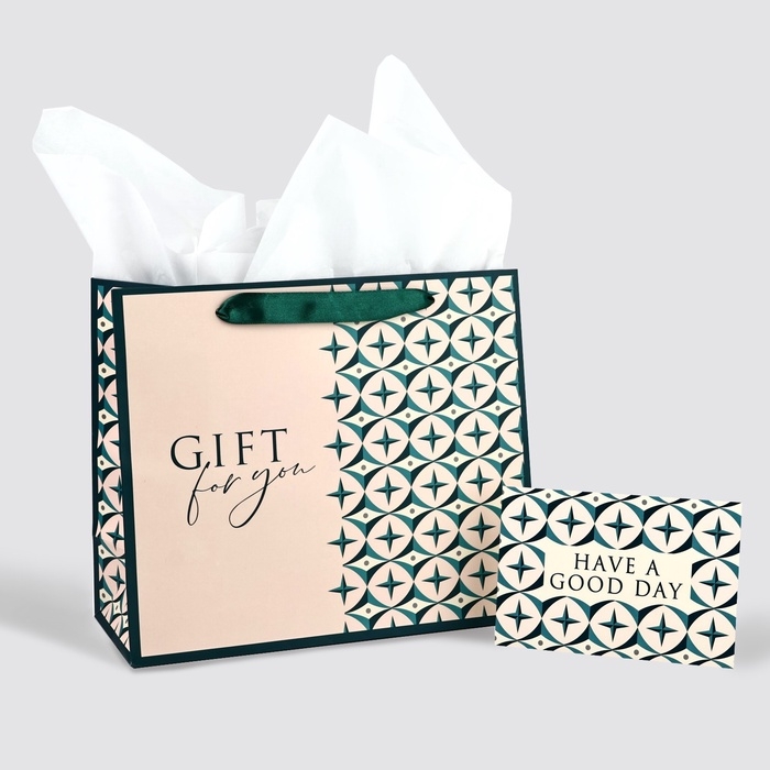 Пакет ламинированный двухсторонний &laquo;Геометрия&raquo;, с тишью и открыткой, ML, 23 х 27 х 11.5