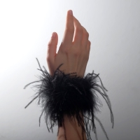 Браслет-манжета &laquo;Роскошь&raquo; перья, цвет чёрный, 24 см