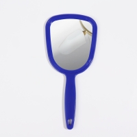 Зеркало с ручкой, зеркальная поверхность 9,5 &times; 10 см, цвет МИКС