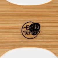 Салфетница керамическая на бамбуковой подставке BellaTenero, 14&times;7&times;10 см, цвет белый