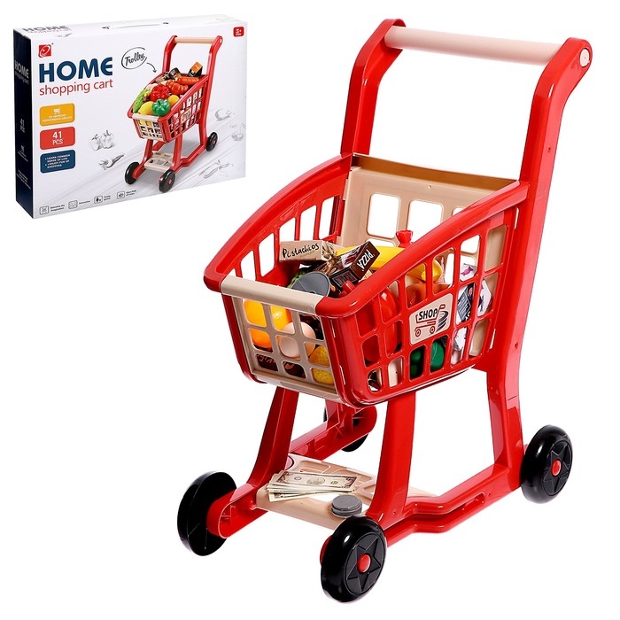 Продуктовая тележка &laquo;Шопинг&raquo; с продуктами, 42 предмета