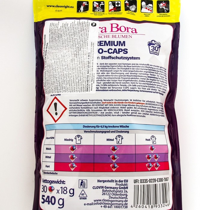 Капсулы для стирки цветного белья Der Waschk&ouml;nig C.G. BORA BORA Tropische Blumen, 30 шт.