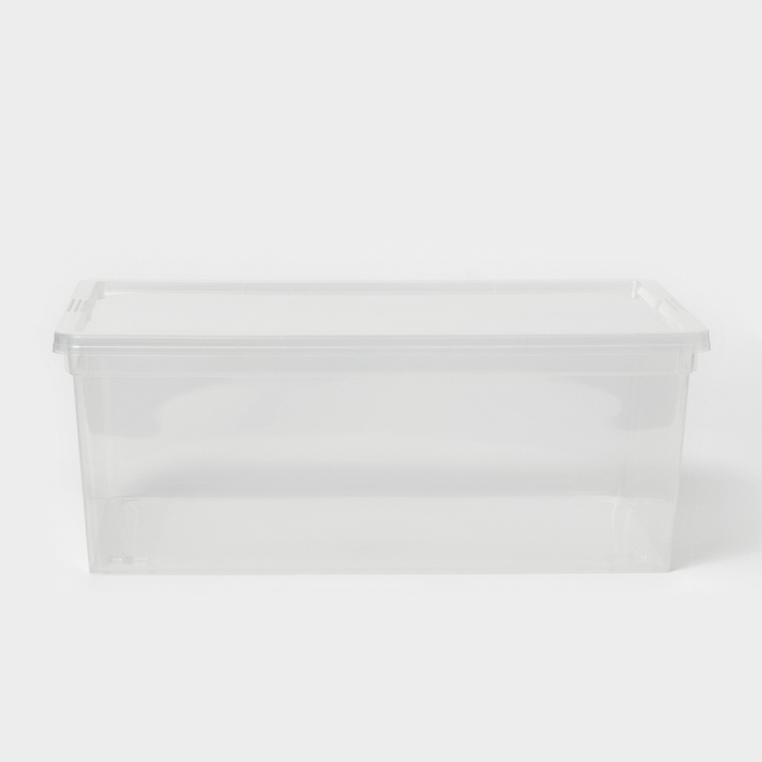 Ящик для хранения с крышкой, 10 л, 37&times;24&times;14 см, цвет прозрачный