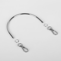 Ручка для сумки &laquo;Полукруг&raquo;, металлическая, с карабинами, 12 &times; 9 см, цвет серебряный