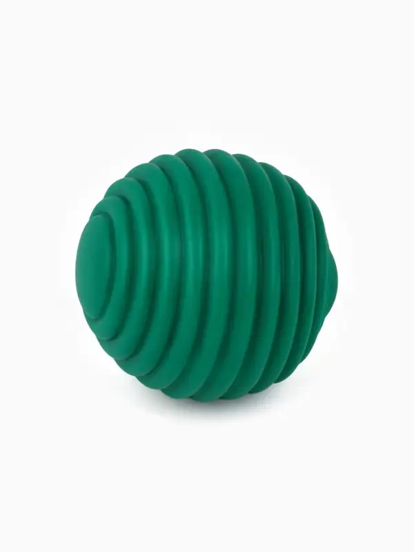 Игрушка пищащая  "Мячик, горизонтальные полоски", 5,5 см  темно-зеленая