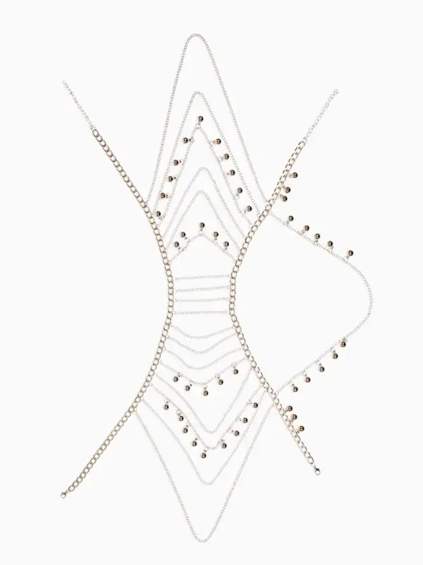 Бодичейн на тело "Аксельбант", цвет золото