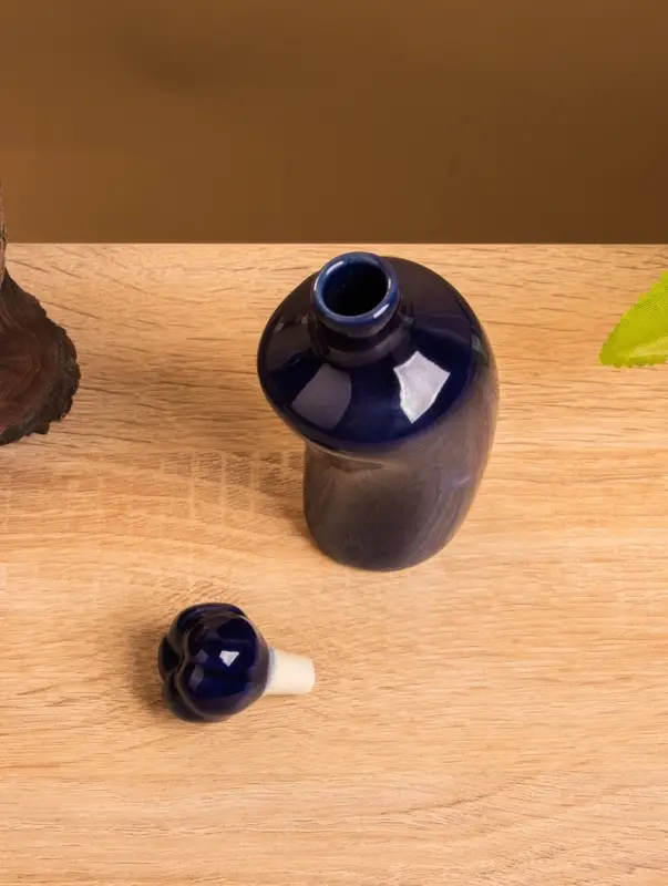 Сосуд для масла "Антика" керамика, цв. синий, 5х5х12 см