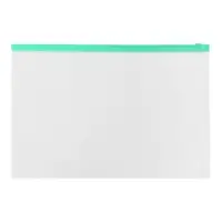 Папка-конверт на ZIP-молнии A4, 150 мкм, Calligrata, прозрачная, зелёная молния