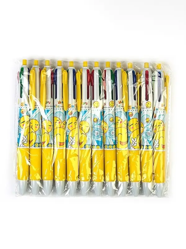 Ручка шариковая многоцветная Calligrata, автоматическая, 4 цвета, с рисунком, МИКС