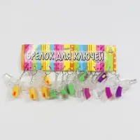 Фонарик брелок для ключей на кольце &laquo;Револьвер&raquo;, мигает, 6.5&times;4.5&times;1.5 см, МИКС