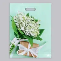 Пакет &laquo;Весенние ландыши&raquo;, полиэтиленовый с вырубной ручкой, 40&times;31 см, 60 мкм