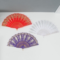 Веер пластик "Цветочная полоса" МИКС 23 см